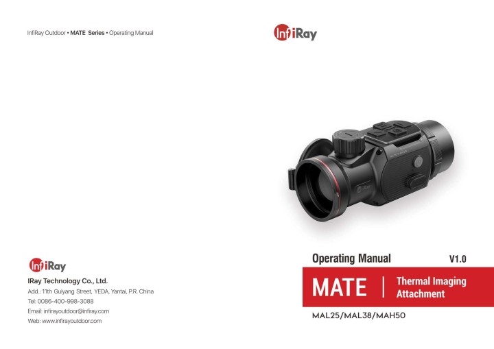 おトク情報がいっぱい！ サーマルイメージング アタッチメント MATEシリーズ MAH50 iRay 超精密 取り外し可能なボタン LRF拡張機能  光学イメージング 軽量 コンパクトサイズ